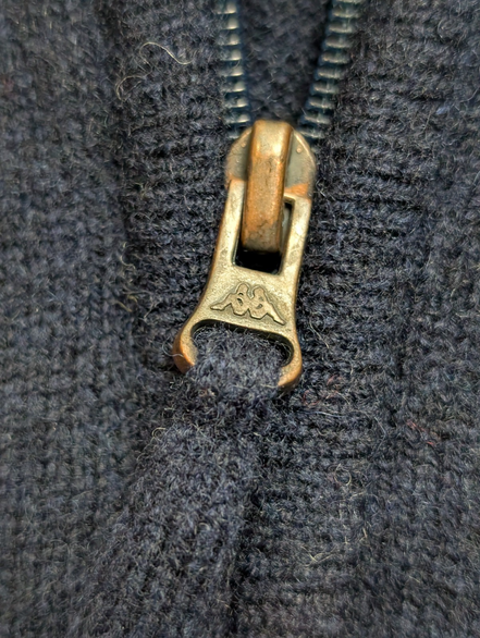 Gilet Zippé KAPPA Col Montant 100% Laine Bleu Marine Femme Taille M