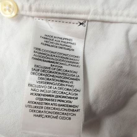 Chemise Ralph Lauren M Blanc Uni Logo Marron Coton manches longues