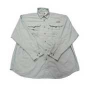 Chemise Columbia PFG nylon verte pastel uni poches manches longues taille M