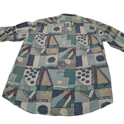 Chemise hawaïenne soie Nine Twenty East abstrait manches courtes taille M