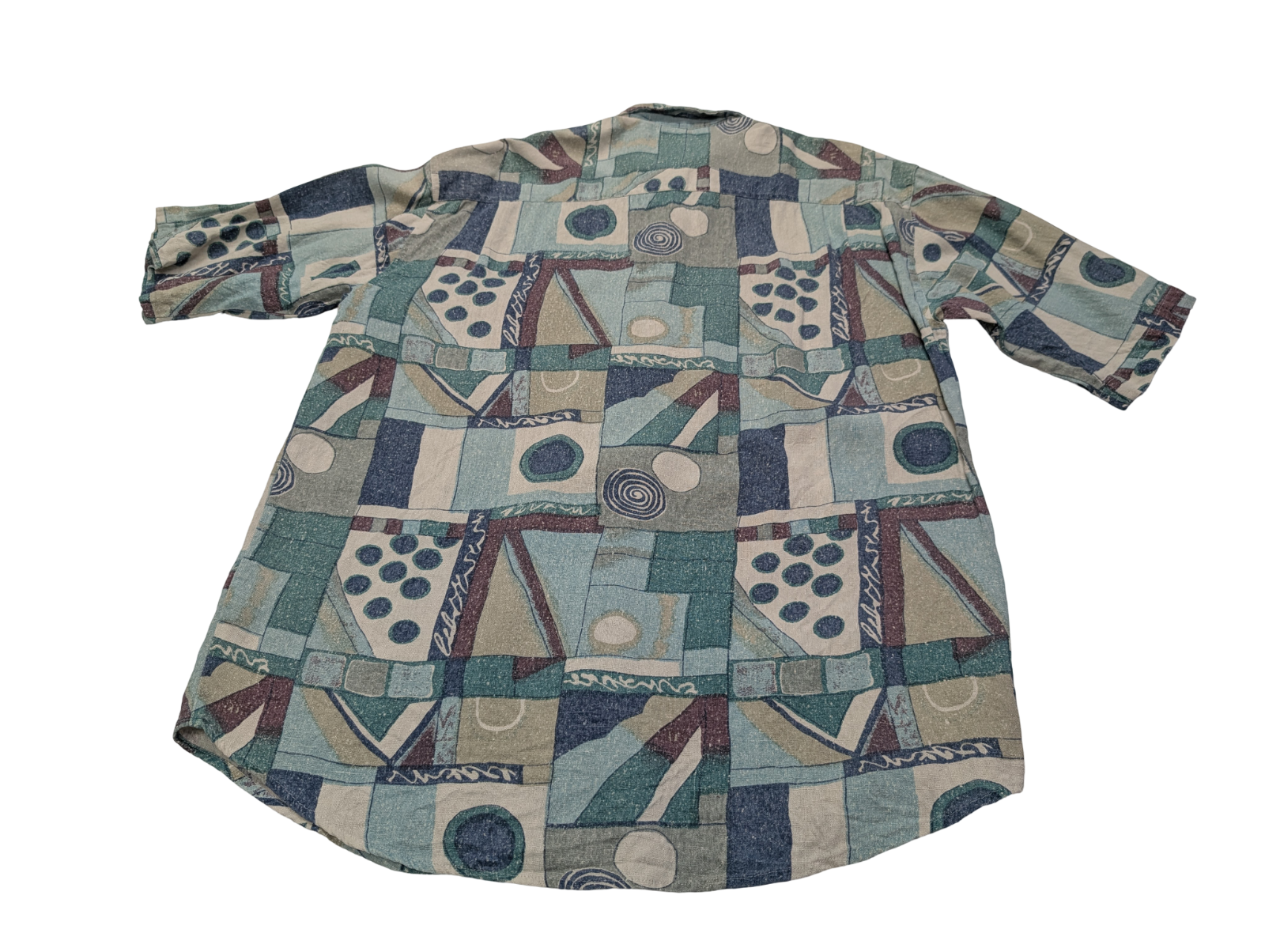 Chemise hawaïenne soie Nine Twenty East abstrait manches courtes taille M