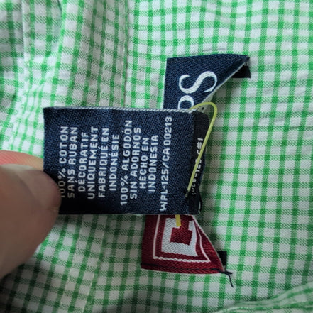 Chemise CHAPS verte à carreaux manches courtes taille L #2e