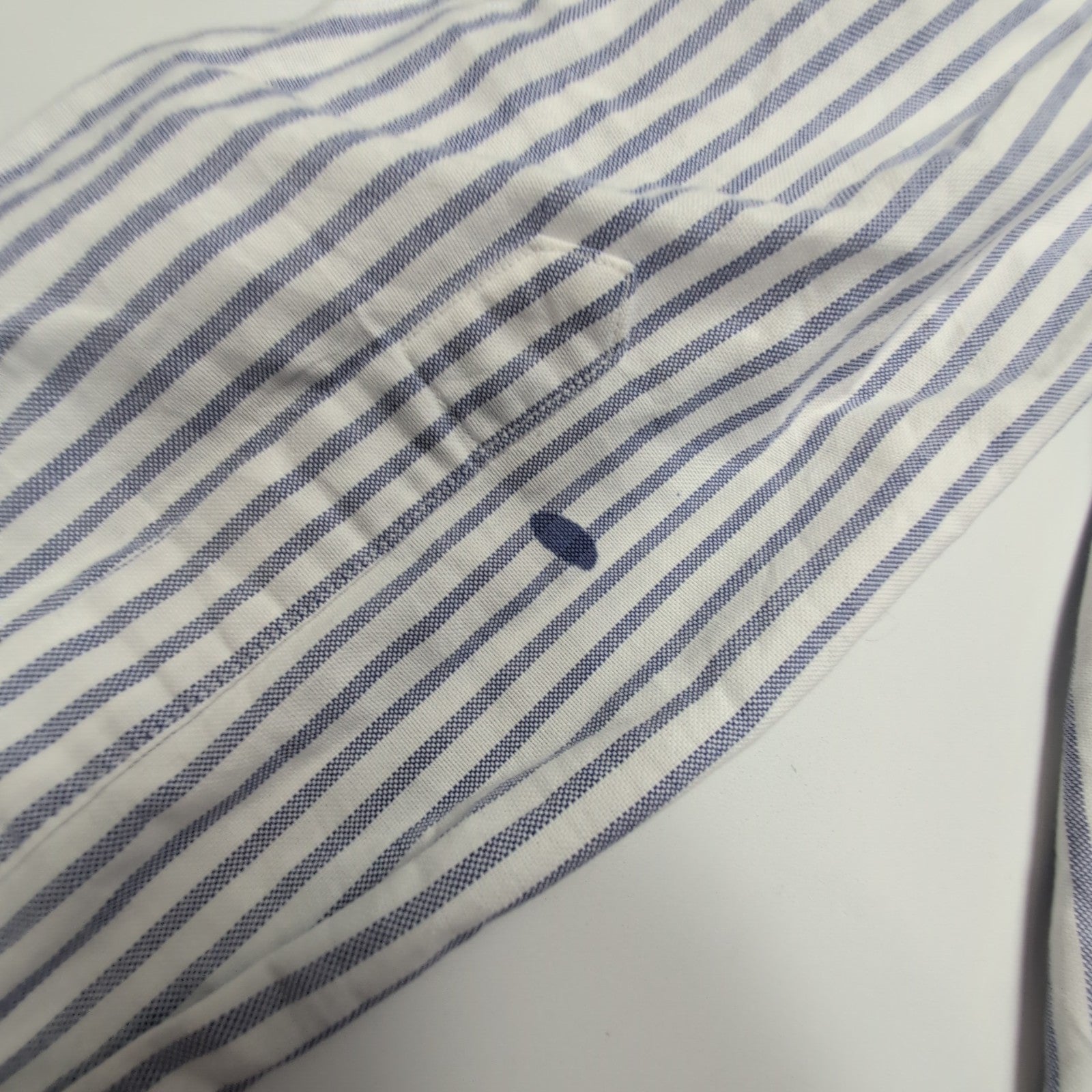Chemise L.L. Bean blanche à rayures lila taille M #149e