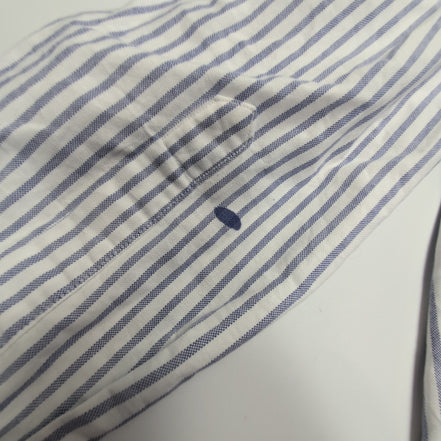 Chemise L.L. Bean blanche à rayures lila taille M #149e