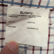Chemise BURBERRY Taille 4 L Bleu Blanc Rouge Carreaux 100% Coton Logo Bleu