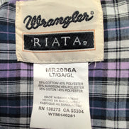 Chemise Wrangler Riata Manches Longues à Carreaux Violet Bleu et Noir Taille L