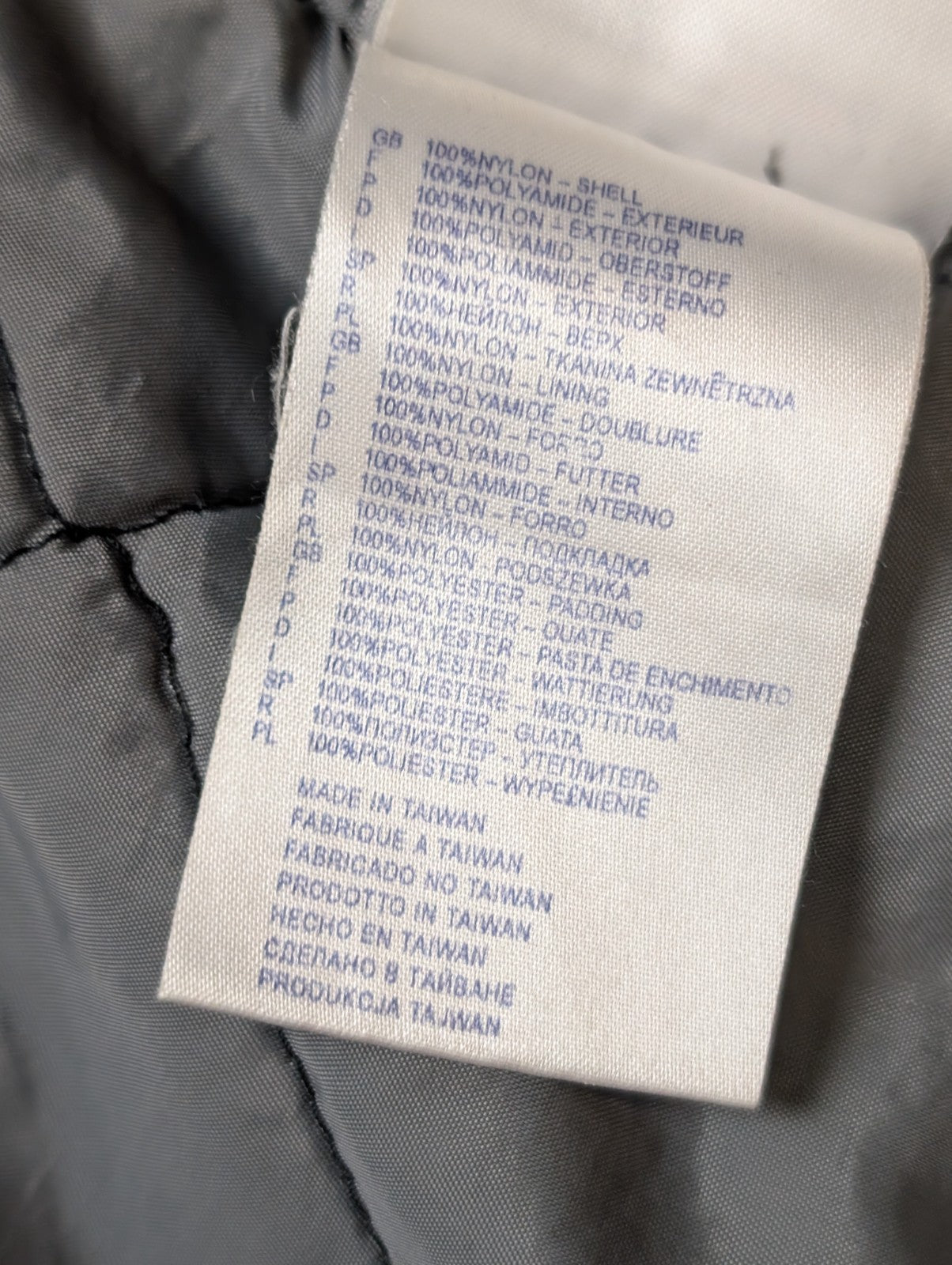 REEBOK Manteau Blouson Vintage Matelassé Noir Gris Capuche Col Taille L | 310BSR