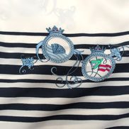 Delmod Chemise Femme Marine Blanche Rayures Nautiques Vintage Taille 42