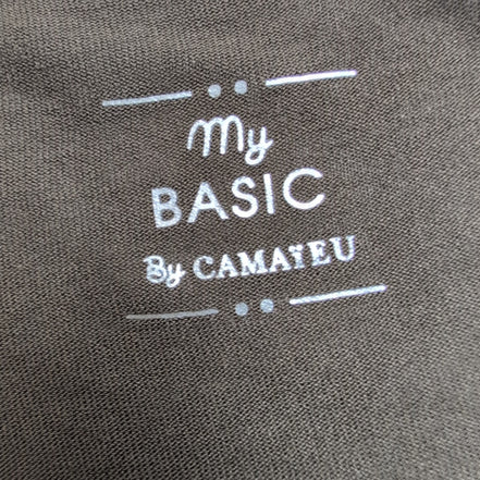Haut Femme Taille S Camaïeu Basic Kaki Col V Sans Manches Neuf Étiquette