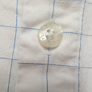 Chemise YVES SAINT LAURENT L Blanche Carreaux Bleus 100% Coton Logo Rose