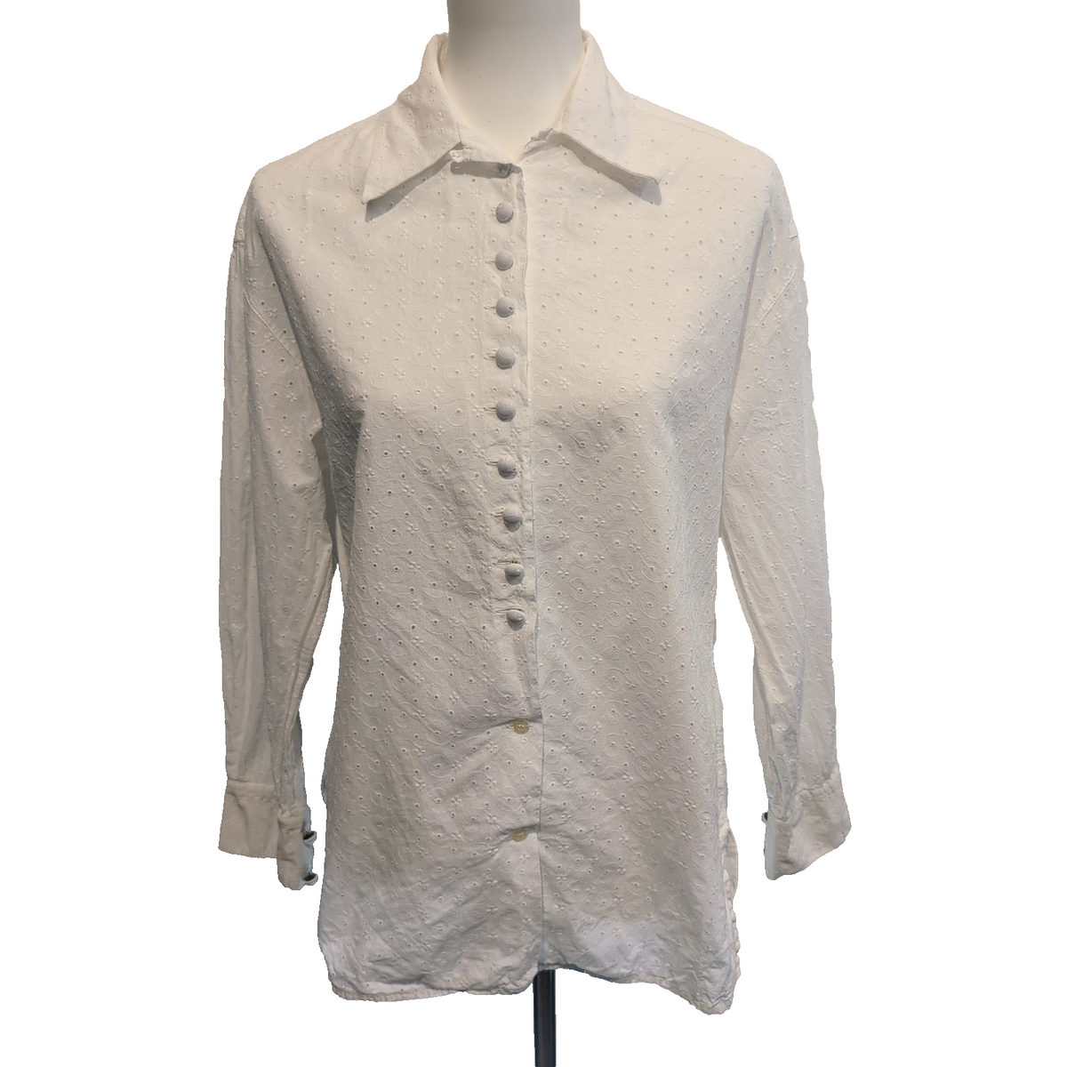 Chemise Femme Romazzino Paris Taille M 2 Blanche Dentelle Fleurie Made in France