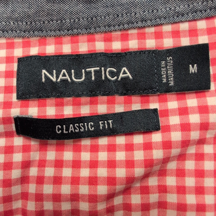 Chemise Nautica M Classic Fit Made in Mauritius Rouge a carreaux Manches Longues