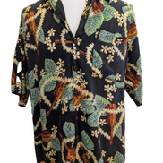 Chemise Hawaïenne Straight Down Made in USA Motif Guitare - Taille L