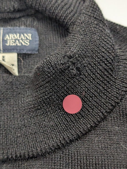 Pull Col Montant Armani Jeans - 100% Laine Italienne - Noir - Taille M