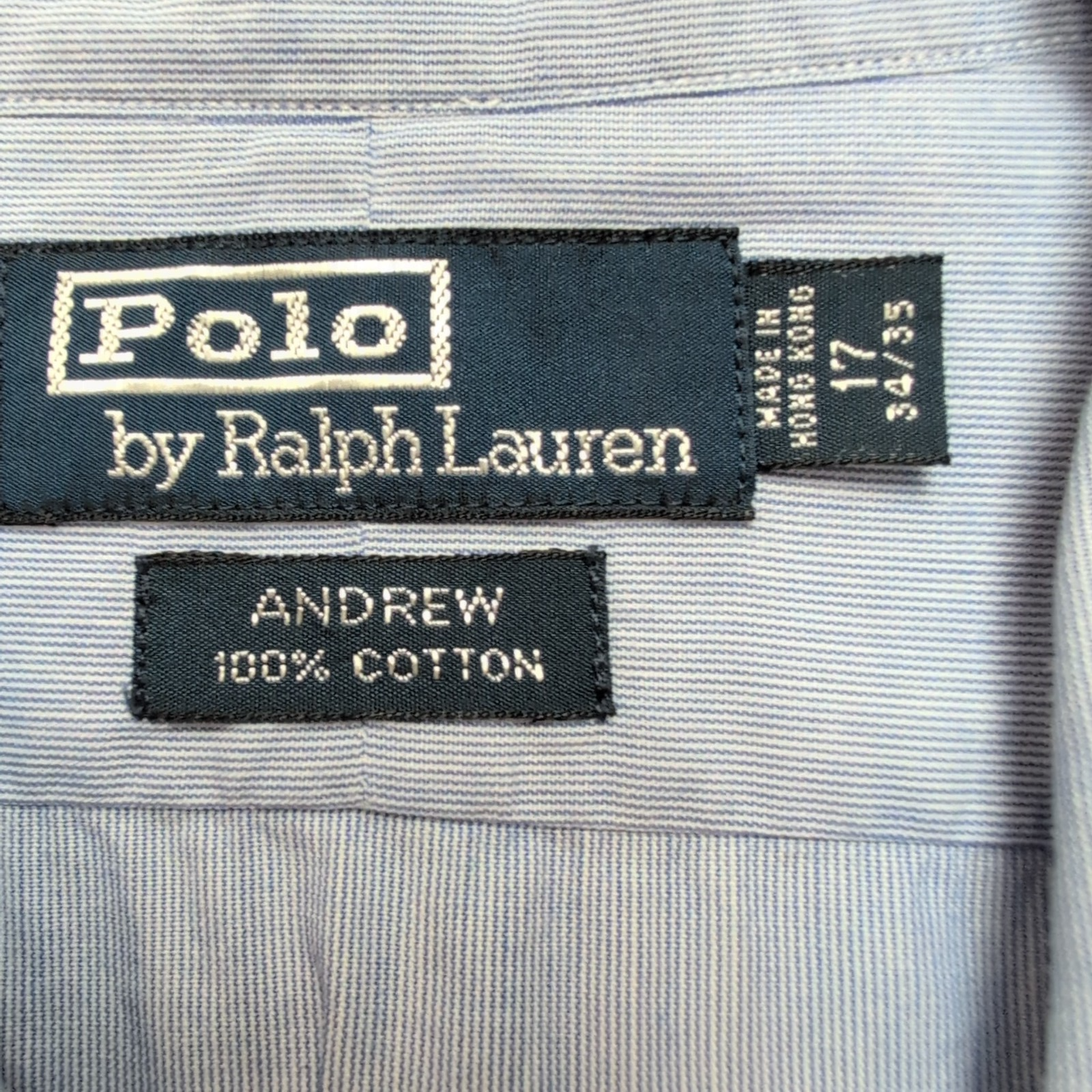 Chemise Polo Ralph Lauren Andrew XL Bleu Clair Poche Sans Logo manches longues
