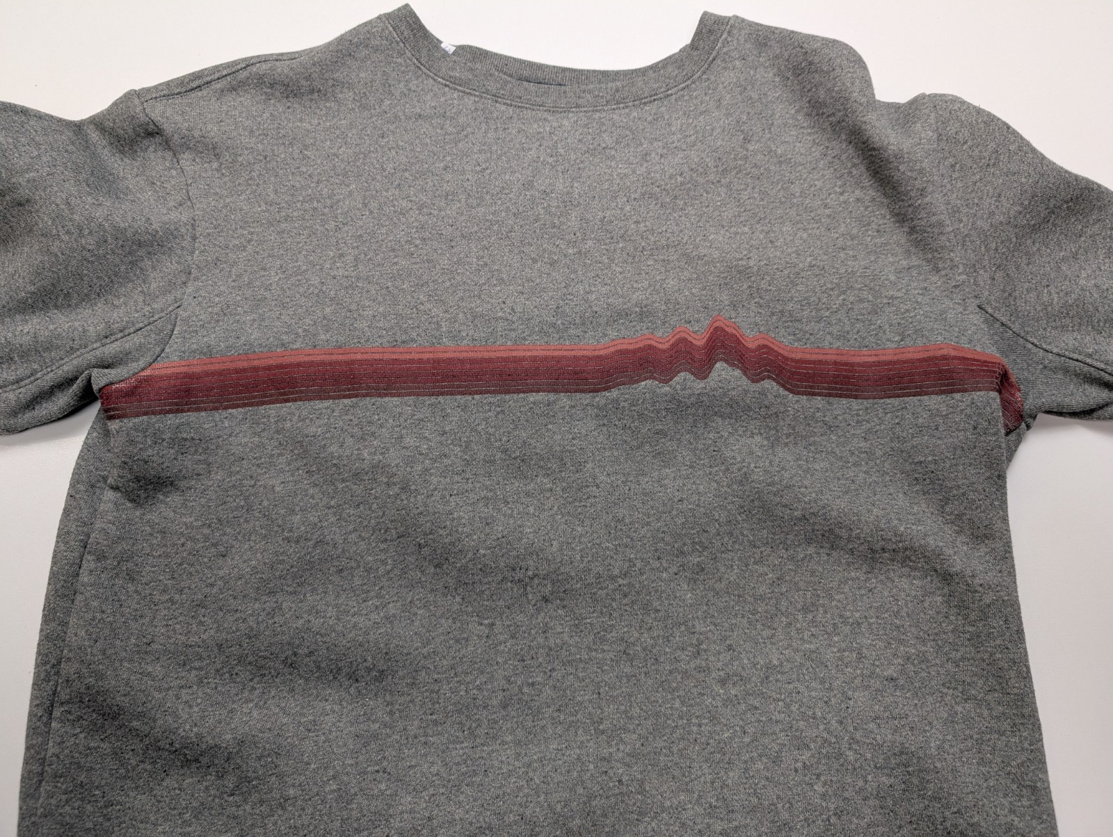Sweat Patagonia Gris Col Rond Imprimé Bordeaux M