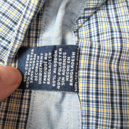 Chemise CHAPS noire et jaune à carreaux manches courtes taille XL #15e