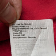 ➜ Sweat à Capuche Adidas Rouge Logo Blanc - Taille L (Ajusté)