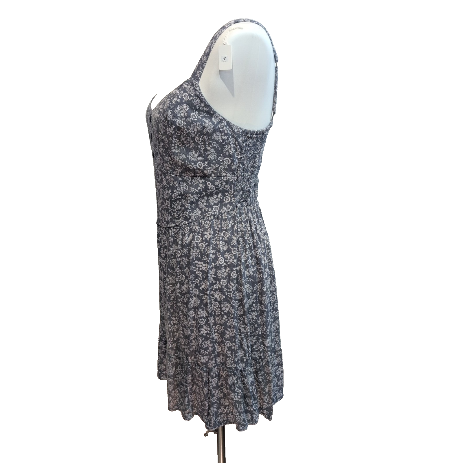 Robe d'été Abercrombie & Fitch Fleurie Gris Blanc Bretelles S