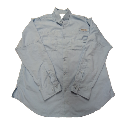 Chemise Columbia PFG bleue uni taille L #96e