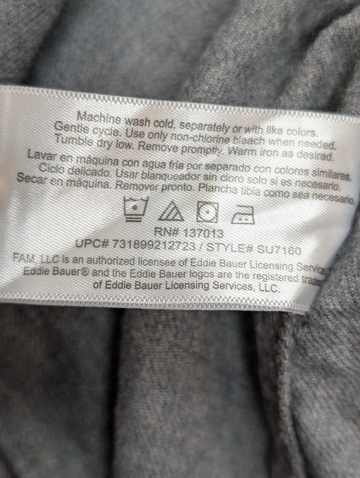 EDDIE BAUER Flanelle Grise XL Classique EE VINTAGE 100% Coton | 323S