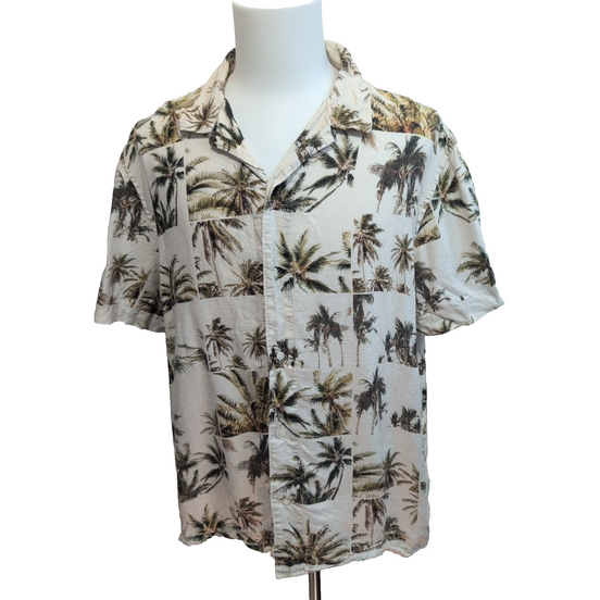 Chemise Hawaïenne Manches Courtes Banana Republic Lin Palmier XL