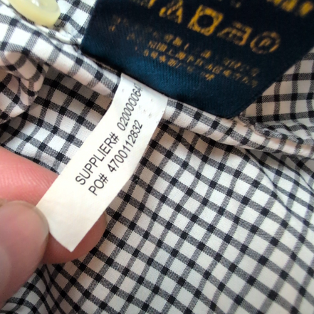 Chemise Polo Ralph Lauren XL Carreaux Noir Col Blanc Sans Logo manches longues