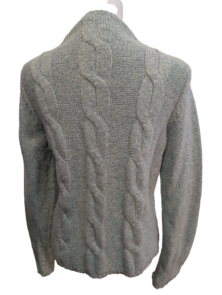 Pull L.L. BEAN Torsadé Laine & Angora Vert Pâle Vintage Femme Taille M
