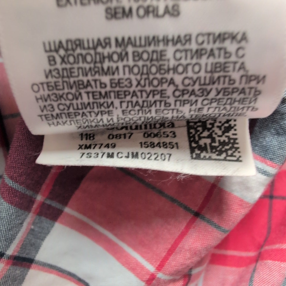 Chemise Columbia Rouge Bleu Marine À Carreaux Manches Courtes Taille XXL