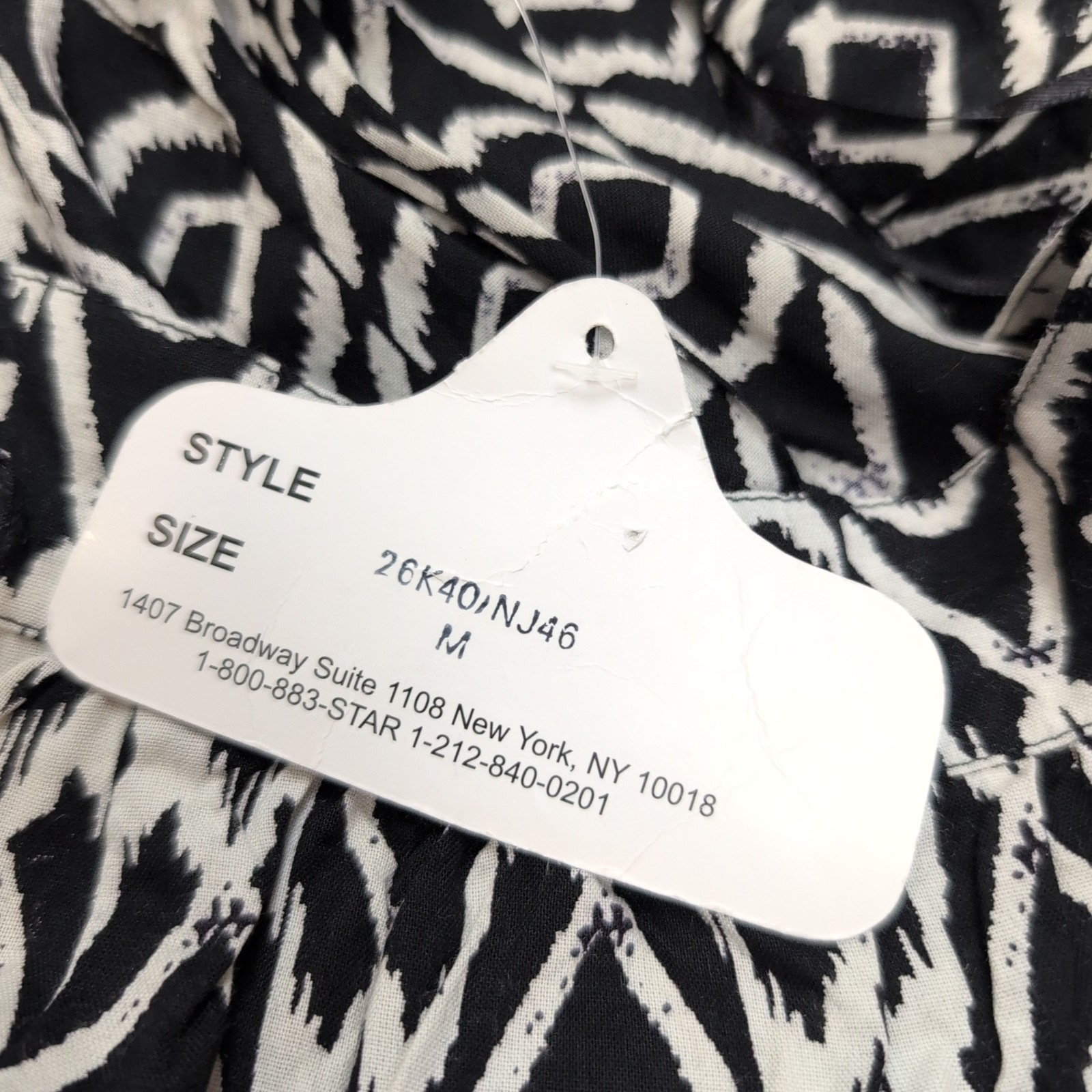 Jupe Femme Angie Taille M Noir Blanc Motifs Graphiques Rayonne Neuve