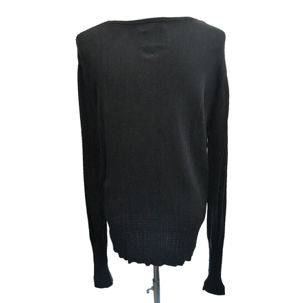 Calvin Klein Golf Pull Femme XL Noir Col V Maille Fine Coton Stretch