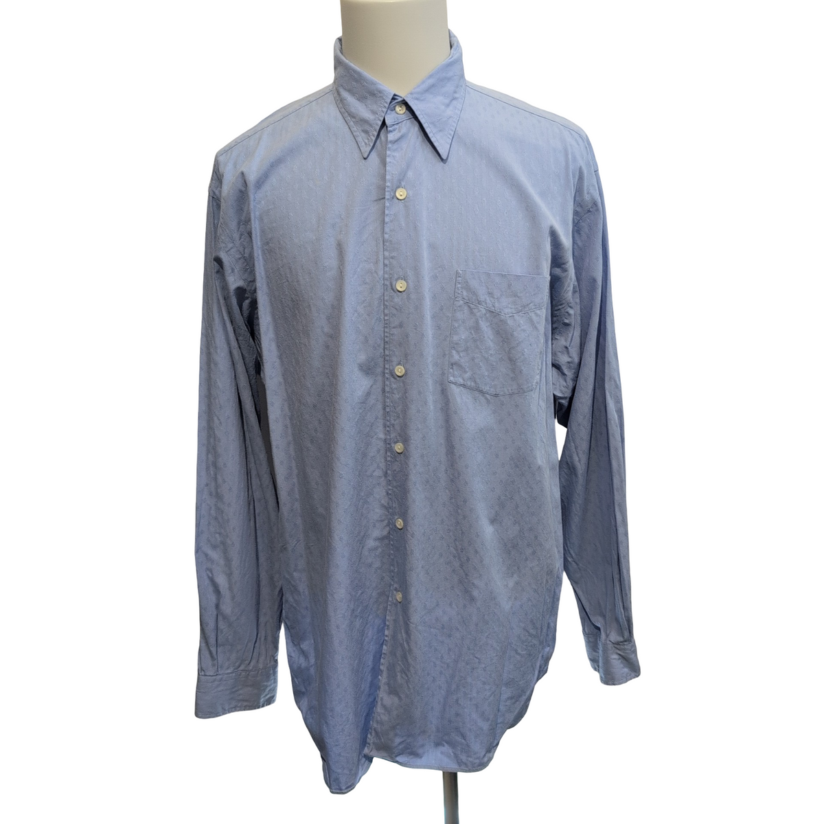Chemise Polo Ralph Lauren Merrin XL Bleue Motifs Relief Poche Shirt