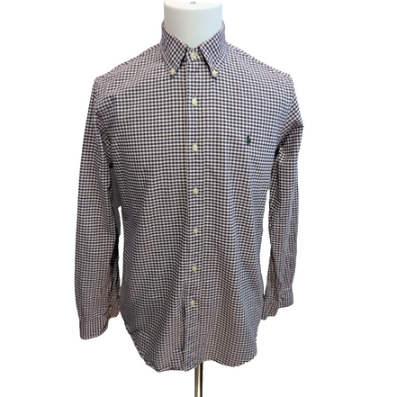 Chemise Ralph Lauren Custom Fit M Violet Carreaux Logo Vert