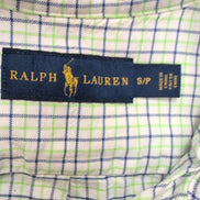 Chemise Ralph Lauren S Vert Bleu Blanc Carreaux Shirt Button Down Logo Marron