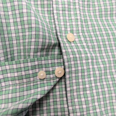Chemise CHAPS verte à carreaux manches courtes taille L #143e