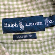 Chemise Ralph Lauren Classic Fit XL Flanelle Vert Logo Bleu Marine