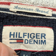 Pull Tommy Hilfiger Vintage Bleu Marine Col Rond Coton Épais - Taille M