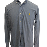 Chemise Polo Ralph Lauren Shirt Blake XL Vichy Bleu Logo Marine Button Down