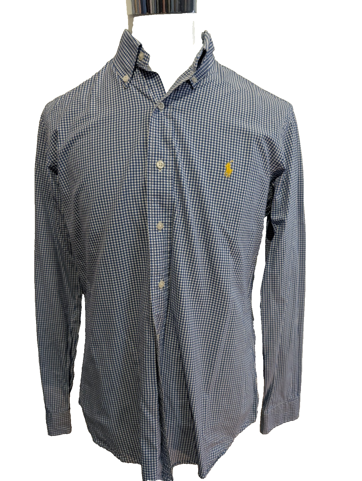 Chemise Polo Ralph Lauren Shirt Blake XL Vichy Bleu Logo Marine Button Down