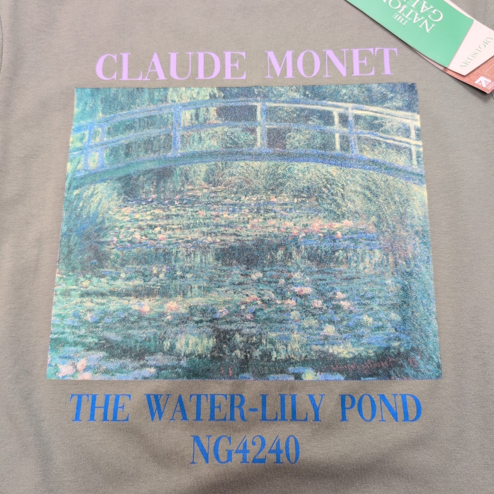 T-shirt Artistory S Kaki Claude Monet Water Lily Pond Neuf Étiquette