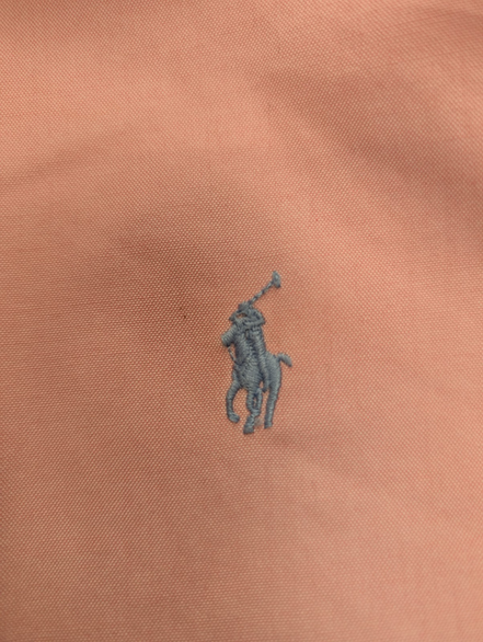 Chemise Polo Ralph Lauren Custom Fit Rose Pâle Logo Bleu Ciel  Taille L