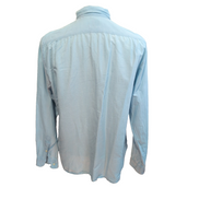 Chemise Lacoste Bleue Regular Fit 42 L Coton Lin Manches Longues
