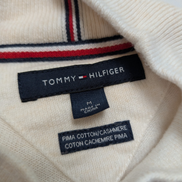 Pull Tommy Hilfiger Homme Col Montant Blanc Cassé - Coton Pima & Cachemire - M