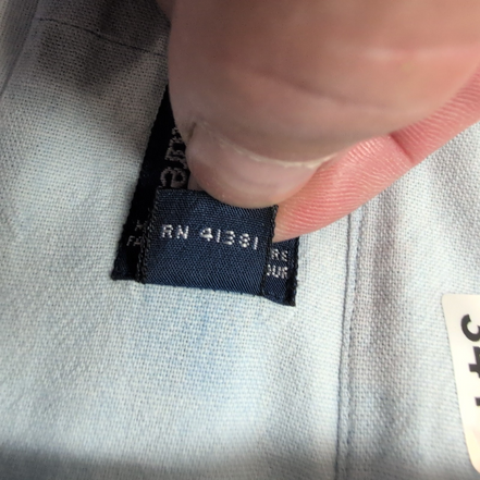 Chemise Jean Polo Ralph Lauren L Vintage Bleu Clair Made in Singapore