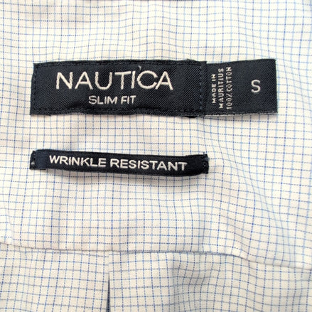 Chemise Nautica Slim Fit S Bleu Clair Carreaux 100% Coton manches longues
