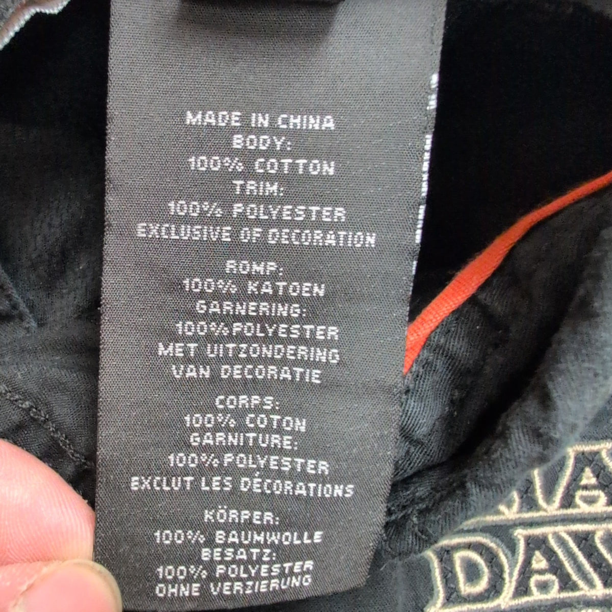 Chemise Harley Davidson L Noire Orange Flamme Brodée Dos 100% Coton