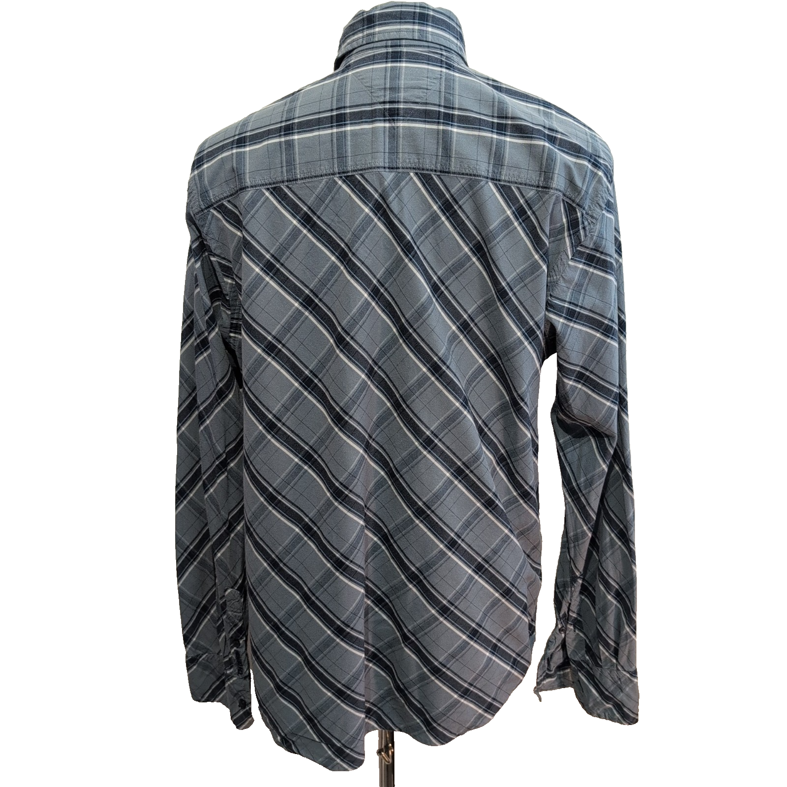Chemise Tommy Hilfiger Grise et Bleue Carreaux Diagonaux - Taille XL
