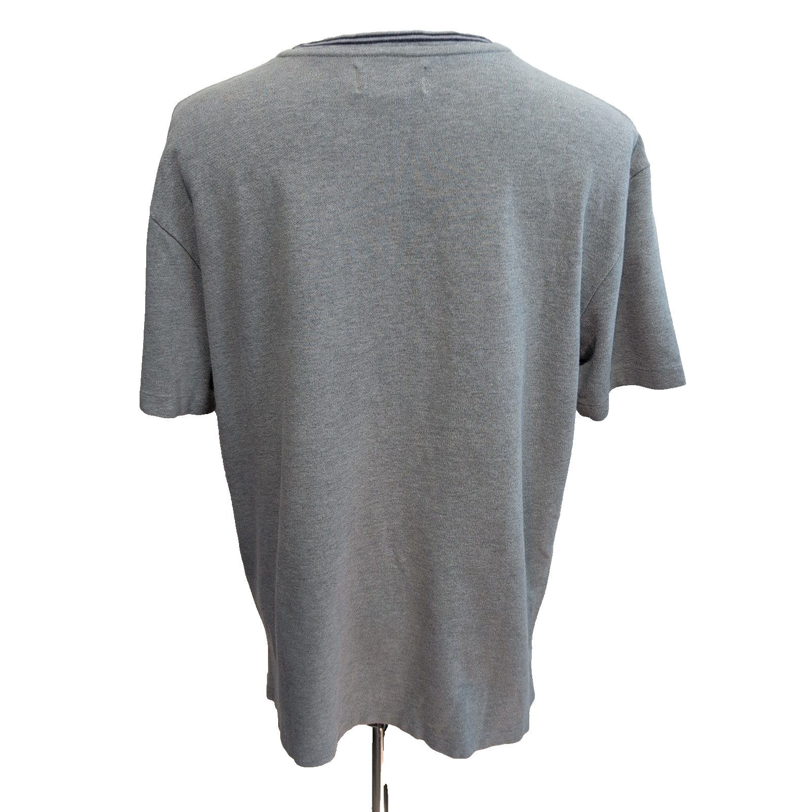 T-shirt Polo Ralph Lauren L Gris Col V Piqué Logo Rouge 100% Coton
