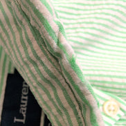 Chemise Ralph Lauren XL Verte Rayures Manches Courtes Classic Fit BD Shirt