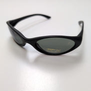 Lunettes de soleil Kakiko Y2K Ovales Branches Semi-Larges Noir Mat
